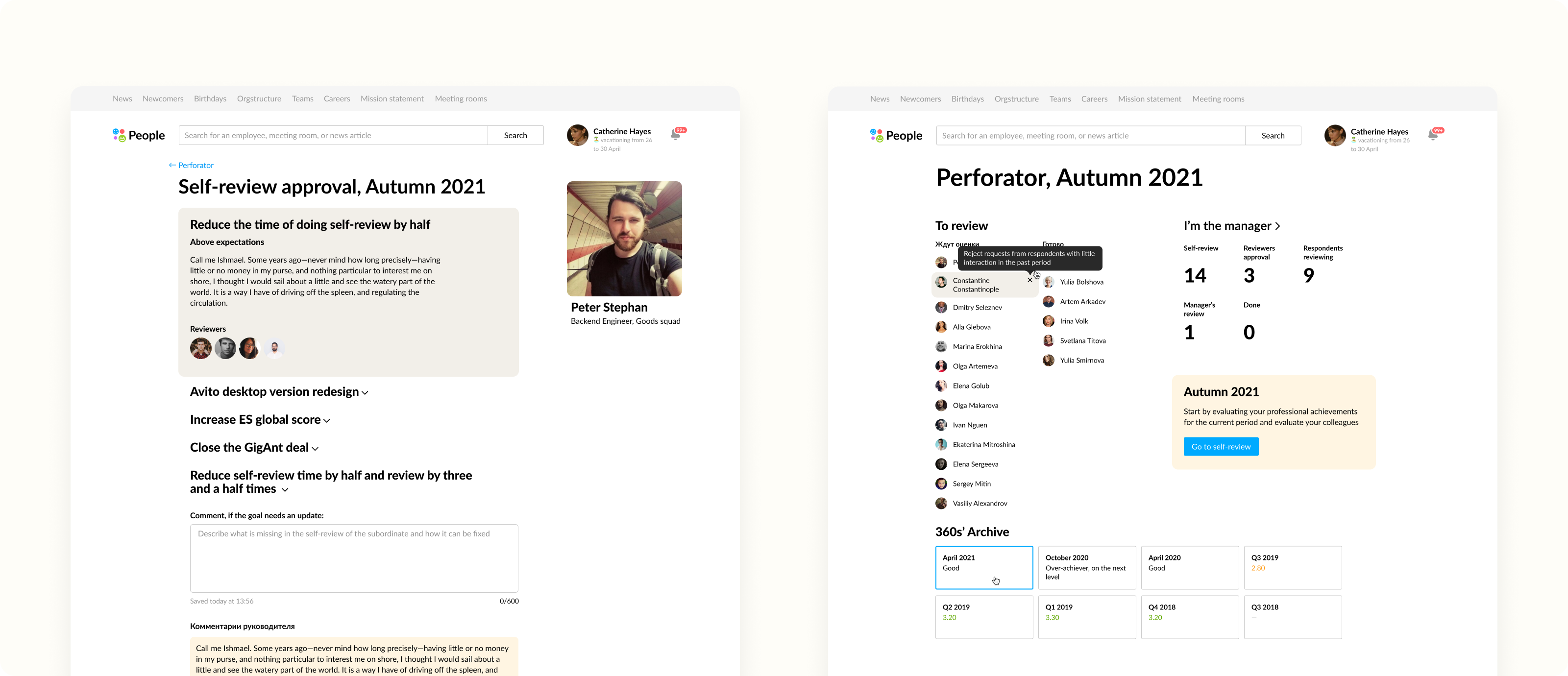 Avito 360 Review Interface