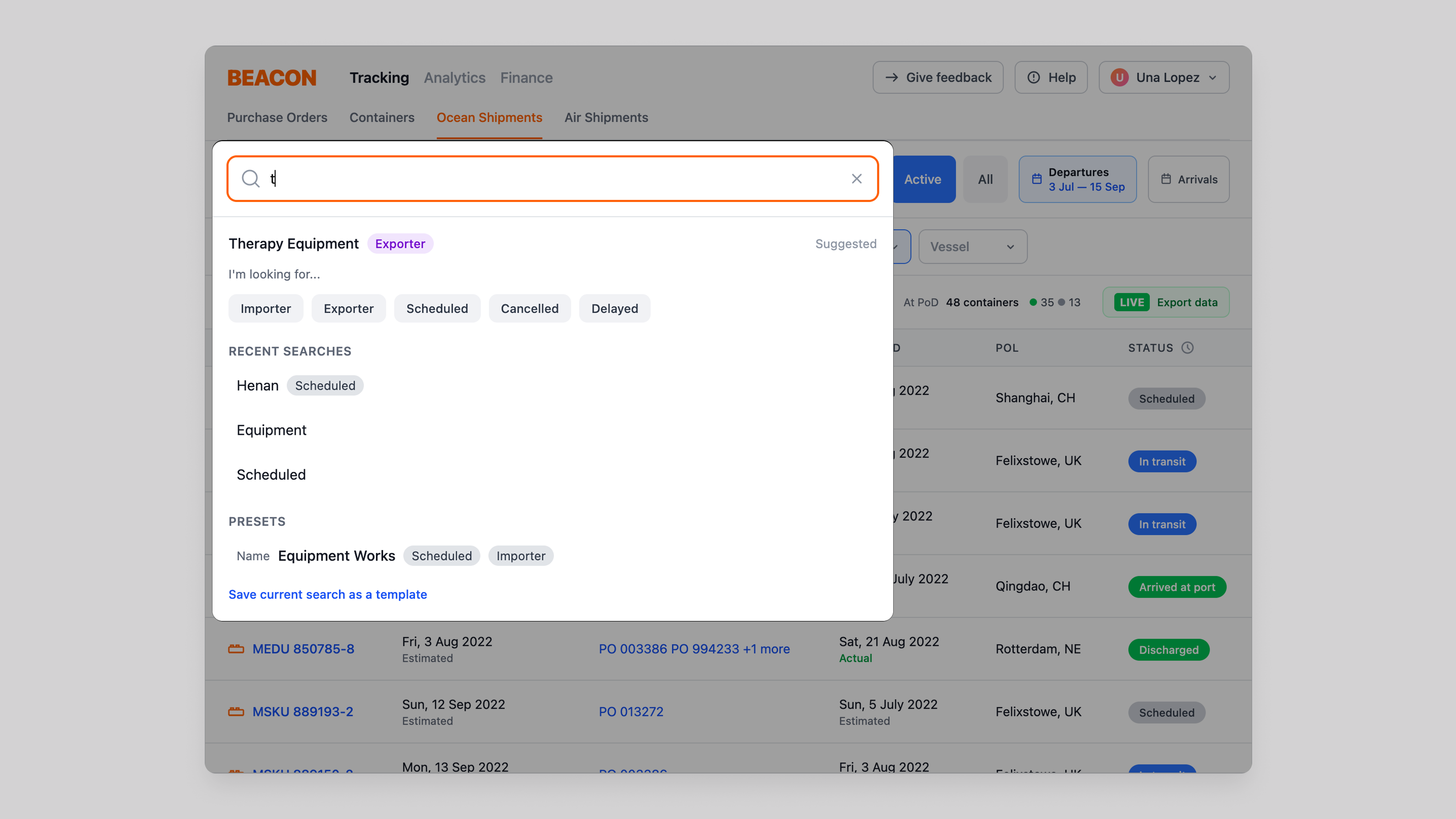 Beacon Tracker Interface